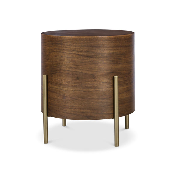 Bernhardt Morrison Walnut and Steel Side Table with Floating Top for Modern Living