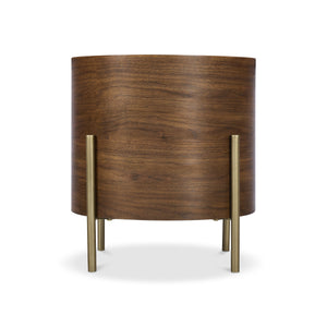 Bernhardt Morrison Walnut and Steel Side Table with Floating Top for Modern Living