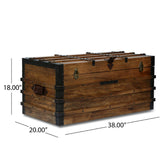 Christopher Knight Home® - Noble House - Wagner Handcrafted Boho Wood Storage Trunk with Latches