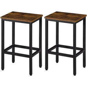 Homeroots Set Of Two 26" Stylish Backless Bar Chairs In Brown & Black Steel - Perfect For Dining & Kitchen   559158