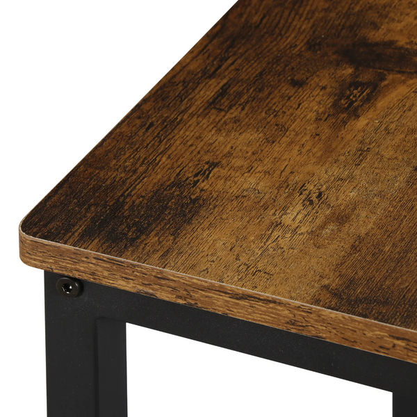 Homeroots Set Of Two 26" Stylish Backless Bar Chairs In Brown & Black Steel - Perfect For Dining & Kitchen   559158