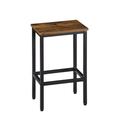 Homeroots Set Of Two 26" Stylish Backless Bar Chairs In Brown & Black Steel - Perfect For Dining & Kitchen   559158