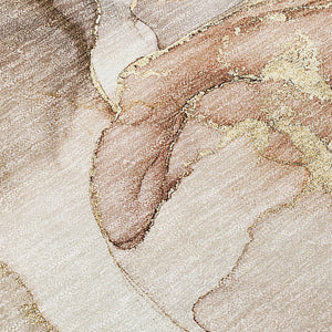 Homeroots 9' Gray And Gold Abstract Washable Indoor Outdoor Area Rug - Stylish Stain Resistant Non-skid Design 9' X 12' Polyester 559166