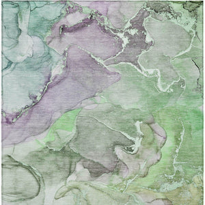 Homeroots 9' Gray And Gold Abstract Washable Indoor Outdoor Area Rug - Stylish Stain Resistant Non-skid Design 3' X 5' Polyester 559180