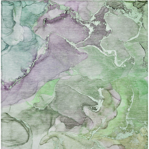 Homeroots 9' Gray And Gold Abstract Washable Indoor Outdoor Area Rug - Stylish Stain Resistant Non-skid Design 3' X 5' Polyester 559180