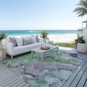 Homeroots 9' Gray And Gold Abstract Washable Indoor Outdoor Area Rug - Stylish Stain Resistant Non-skid Design 3' X 5' Polyester 559180