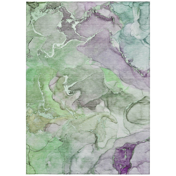 HomeRoots 5' Modern Gray and Gold Abstract Area Rug - Washable Non-Skid Design for Indoor and Outdoor Spaces 5' X 8' 559181
