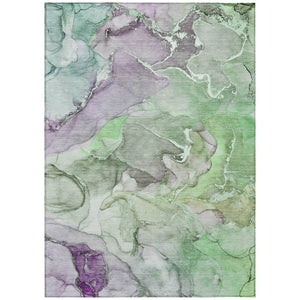 HomeRoots 5' Modern Gray and Gold Abstract Area Rug - Washable Non-Skid Design for Indoor and Outdoor Spaces 8' X 10' 559183