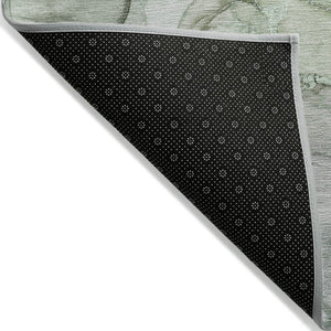 HomeRoots 5' Modern Gray and Gold Abstract Area Rug - Washable Non-Skid Design for Indoor and Outdoor Spaces 9' X 12' 559184