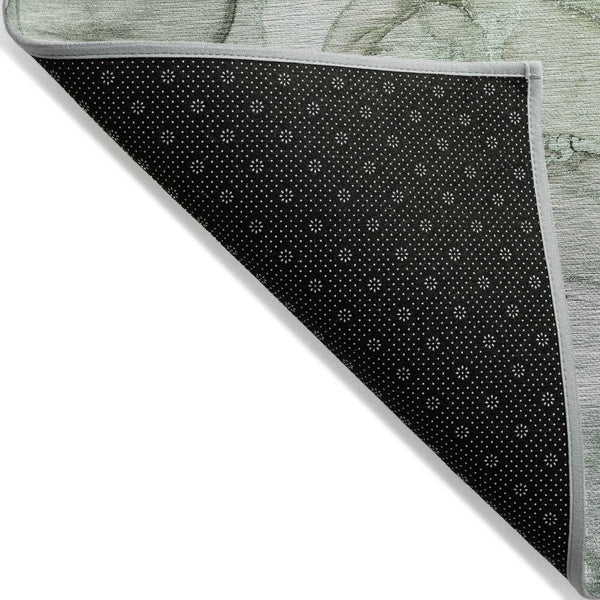 HomeRoots 5' Modern Gray and Gold Abstract Area Rug - Washable Non-Skid Design for Indoor and Outdoor Spaces 9' X 12' 559184