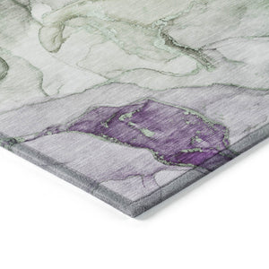 HomeRoots 5' Modern Gray and Gold Abstract Area Rug - Washable Non-Skid Design for Indoor and Outdoor Spaces 10' X 14' 559185