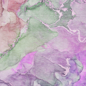 Homeroots 9' Gray And Gold Abstract Washable Indoor Outdoor Area Rug - Stylish Stain Resistant Non-skid Design 3' X 5' Polyester 559189