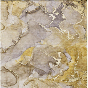 Homeroots 3' X 5' Taupe Abstract Washable Non Skid Indoor Outdoor Area Rug Taupe Polyester 559198