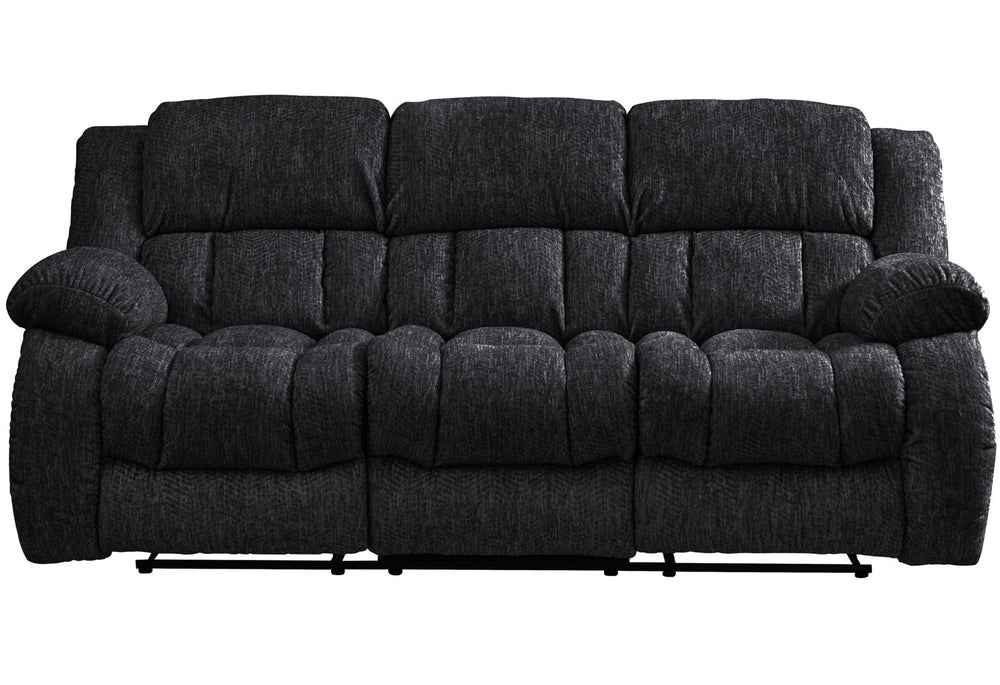 HomeRoots 88" Black Reclining Sofa with USB Charging & Silver Legs – Modern Comfort for Stylish Living Rooms 559209