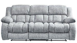 HomeRoots 88" Light Gray Reclining Sofa with USB, Pillows & Silver Metal Legs for Modern Comfort & Style 559210