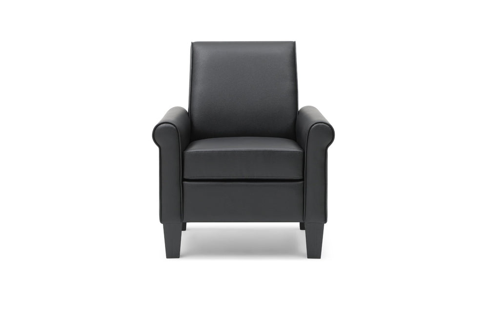 English Elm Vineland Tall Back Club Chair Faux Leather Accent Seat with Rolled Arms for Living Room B078P497921