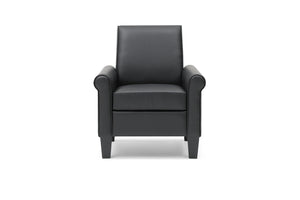 English Elm Vineland Tall Back Club Chair Faux Leather Accent Seat with Rolled Arms for Living Room B078P497921