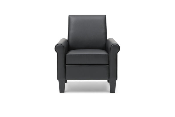English Elm Vineland Tall Back Club Chair Faux Leather Accent Seat with Rolled Arms for Living Room B078P497921