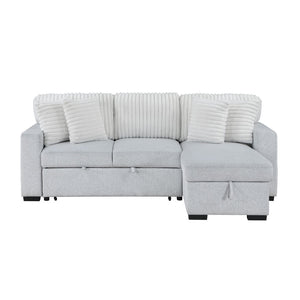 HomeRoots 92" Gray and White Sleeper Sofa with Toss Pillow – Modern Comfort, Versatile Design & Easy Care 559222