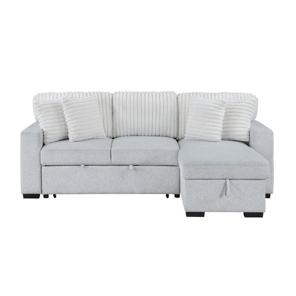 HomeRoots 92" Gray and White Sleeper Sofa with Toss Pillow – Modern Comfort, Versatile Design & Easy Care 559222
