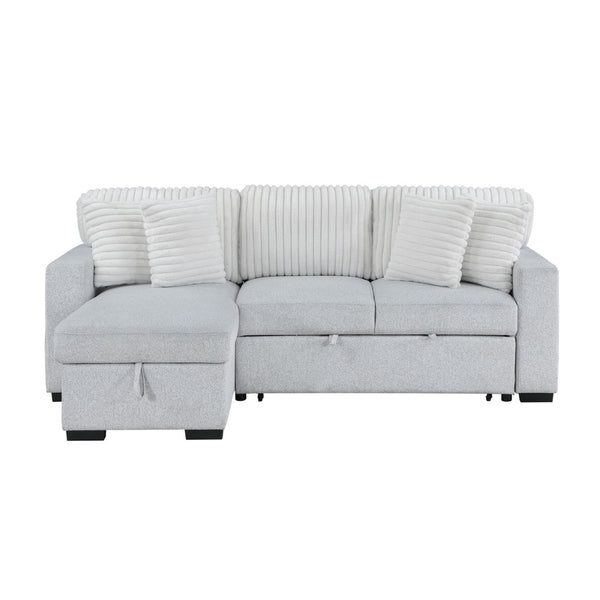 HomeRoots 92" Gray and White Sleeper Sofa with Toss Pillow – Modern Comfort, Versatile Design & Easy Care 559222