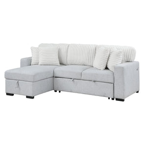HomeRoots 92" Gray and White Sleeper Sofa with Toss Pillow – Modern Comfort, Versatile Design & Easy Care 559222