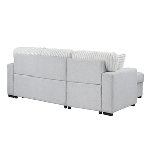 HomeRoots 92" Gray and White Sleeper Sofa with Toss Pillow – Modern Comfort, Versatile Design & Easy Care 559222