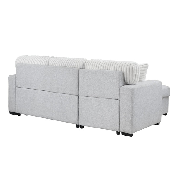 HomeRoots 92" Gray and White Sleeper Sofa with Toss Pillow – Modern Comfort, Versatile Design & Easy Care 559222