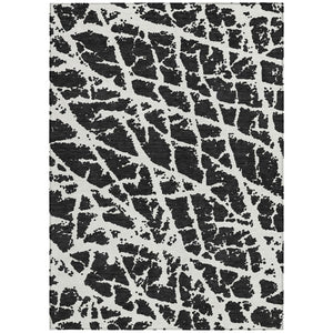 HomeRoots 5' Beige and Ivory Abstract Area Rug - Washable, Non-Skid, Stylish for Indoor and Outdoor Spaces 5' X 8' 559239