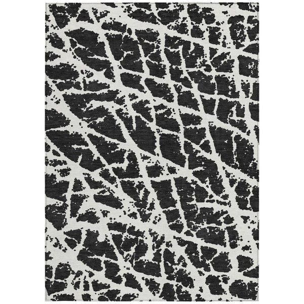 HomeRoots 5' Beige and Ivory Abstract Area Rug - Washable, Non-Skid, Stylish for Indoor and Outdoor Spaces 5' X 8' 559239