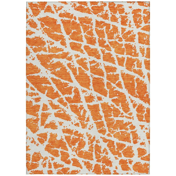 HomeRoots 5' Beige and Ivory Abstract Area Rug - Washable, Non-Skid, Stylish for Indoor and Outdoor Spaces 9' X 12' 559287