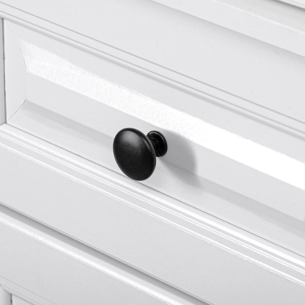 English Elm K&K 71" Tall Farmhouse Pantry Cabinet with Groove Edges, 3 Pull-Out Organizers, 6 Door Shelves White N707P256507W