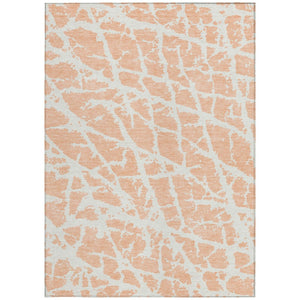 HomeRoots 5' Beige and Ivory Abstract Area Rug - Washable, Non-Skid, Stylish for Indoor and Outdoor Spaces 5' X 8' 559293