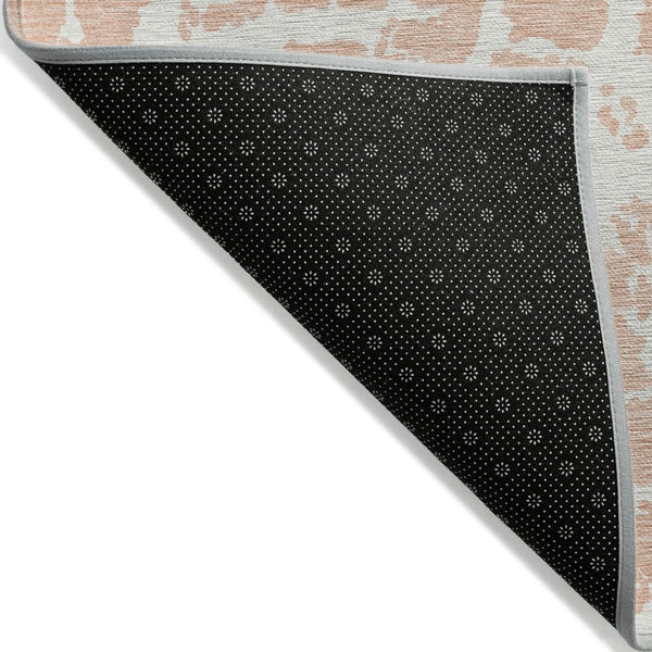 HomeRoots 5' Beige and Ivory Abstract Area Rug - Washable, Non-Skid, Stylish for Indoor and Outdoor Spaces 5' X 8' 559293