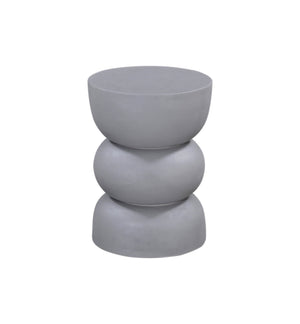 Basset Mirror Haven Accent Table – Modern Stacked Design In Light Gray Faux Plaster For Elegant Home Decor Gray Wood ,Plaster 5593-lr-223