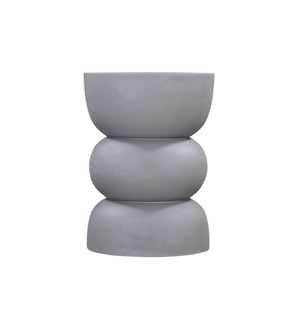 Basset Mirror Haven Accent Table – Modern Stacked Design In Light Gray Faux Plaster For Elegant Home Decor Gray Wood ,Plaster 5593-lr-223