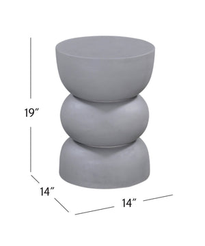 Basset Mirror Haven Accent Table – Modern Stacked Design In Light Gray Faux Plaster For Elegant Home Decor Gray Wood ,Plaster 5593-lr-223