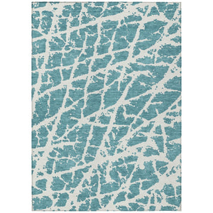 HomeRoots 5' Beige and Ivory Abstract Area Rug - Washable, Non-Skid, Stylish for Indoor and Outdoor Spaces 8' X 10' 559331