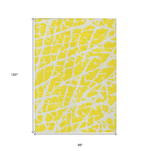 HomeRoots 5' Beige and Ivory Abstract Area Rug - Washable, Non-Skid, Stylish for Indoor and Outdoor Spaces 8' X 10' 559340