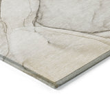 Homeroots 3' X 5' Beige And Gray Abstract Washable Non Skid Indoor Outdoor Area Rug Beige Polyester 559346