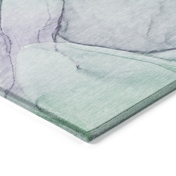 HomeRoots 5' Beige and Gray Abstract Area Rug – Stylish, Washable, Non-Skid for Indoor and Outdoor Spaces 8' Round 559357