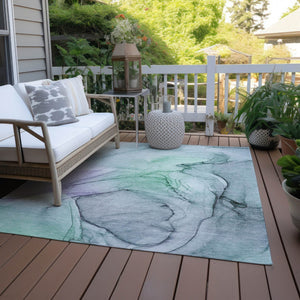 HomeRoots 5' Beige and Gray Abstract Area Rug – Stylish, Washable, Non-Skid for Indoor and Outdoor Spaces 9' X 12' 559359