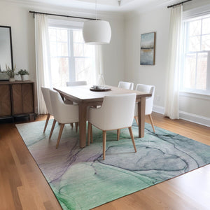 HomeRoots 5' Beige and Gray Abstract Area Rug – Stylish, Washable, Non-Skid for Indoor and Outdoor Spaces 9' X 12' 559359