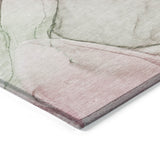 Homeroots 3' X 5' Gray And Pink Abstract Washable Non Skid Indoor Outdoor Area Rug Blush Polyester 559364