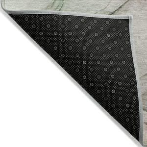 HomeRoots 5' Beige and Gray Abstract Area Rug – Stylish, Washable, Non-Skid for Indoor and Outdoor Spaces 9' X 12' 559368