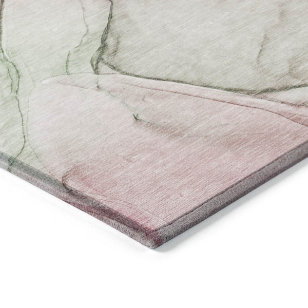HomeRoots 5' Beige and Gray Abstract Area Rug – Stylish, Washable, Non-Skid for Indoor and Outdoor Spaces 9' X 12' 559368