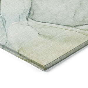 HomeRoots 5' Beige and Gray Abstract Area Rug – Stylish, Washable, Non-Skid for Indoor and Outdoor Spaces 8' Round 559384