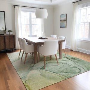 HomeRoots 5' Beige and Gray Abstract Area Rug – Stylish, Washable, Non-Skid for Indoor and Outdoor Spaces 10' X 14' 559387