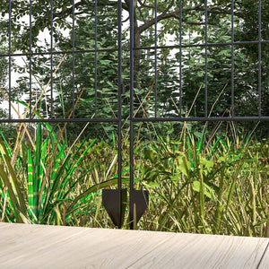 English Elm Outsunny Steel Garden Fence Panels Set of 4 Arched Vine Powder Coated Yard Border W2225P174527
