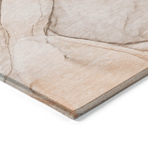 HomeRoots 5' Beige and Gray Abstract Area Rug – Stylish, Washable, Non-Skid for Indoor and Outdoor Spaces 5' X 8' 559392